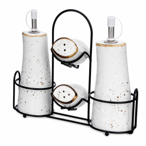 Ceramic Seasoning Set Salt and Pepper Shaker Oil Vinegar Bottle Set