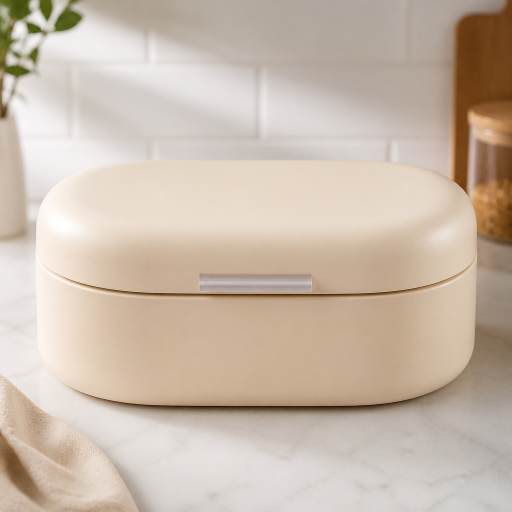 Bread Box 33.5x23.5x14cm for Rolls Pastries Cakes - Grey